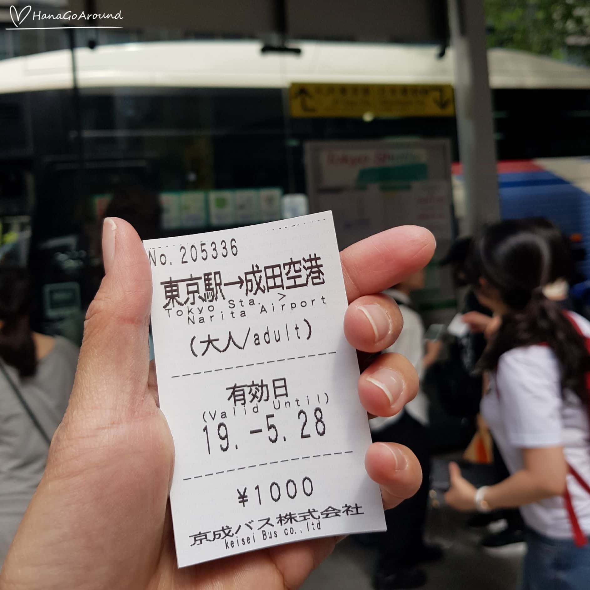 ตั๋วที่ซื้อจากตู้ซื้อตัวอัตโนมัติ Keisei Bus