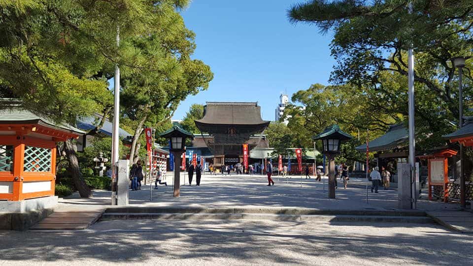 ศาลเจ้าฮาโกะซากิ เทพเจ้าฮาจิมัน เมืองฟุกุโอกะ บนเกาะคิวชู